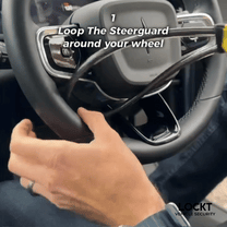 Looping the Vodreach lock around a steering wheel