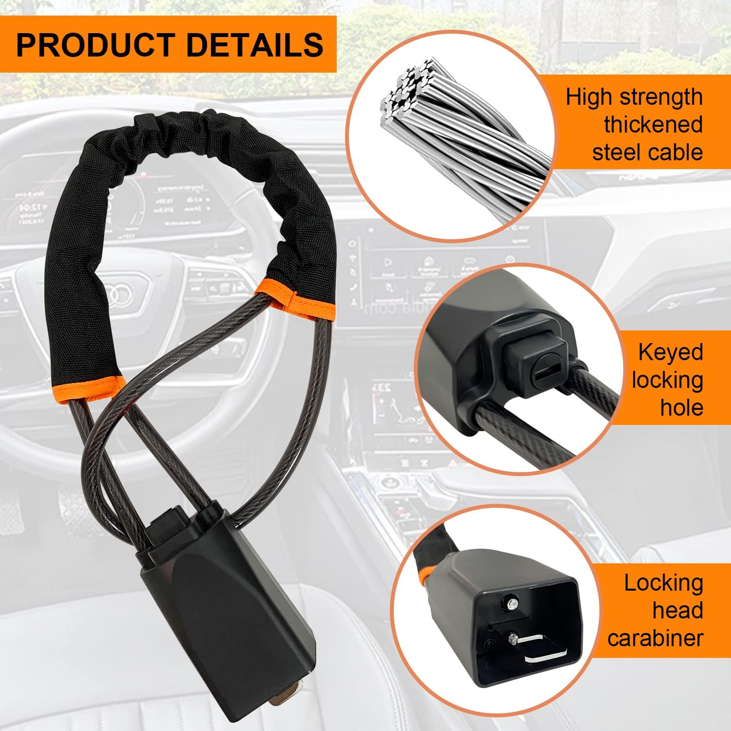 Cut-away of the Vodreach steel cable and keyed lock barrel